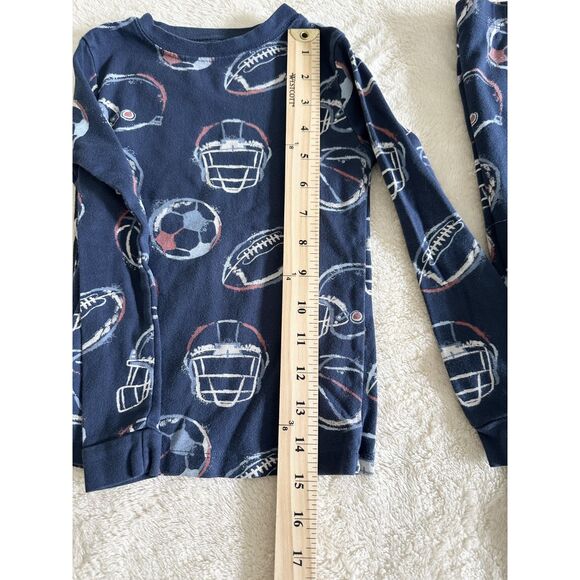 Members Mark Kids Pajama Set Size 5 Blue Organic Cotton Dog Football - Picture 10 of 13
